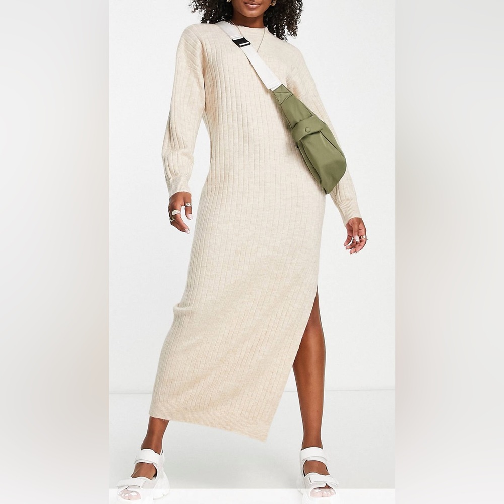 Asos Talk Knit Maxi Dress with side slit